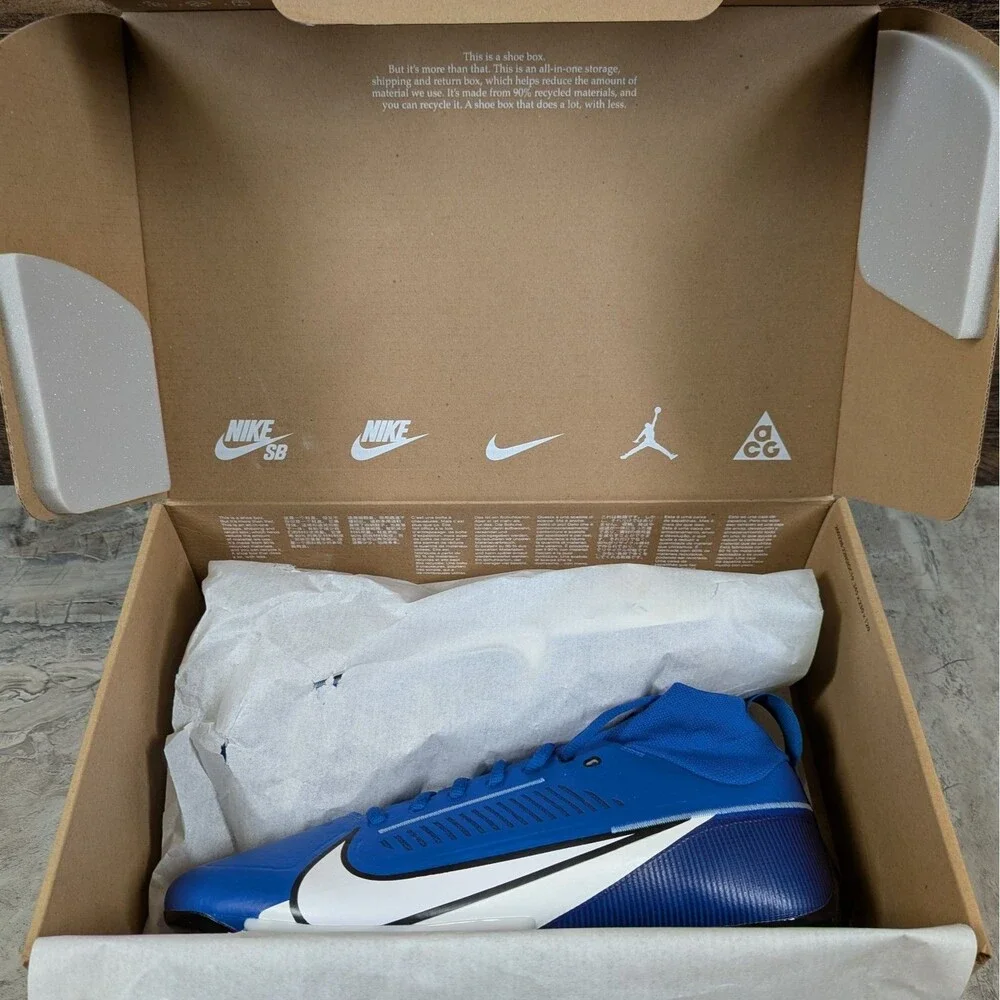 Nike Vapor Edge Pro 360 2 Men's 12 Game Royal White Football Cleats DA5456-414